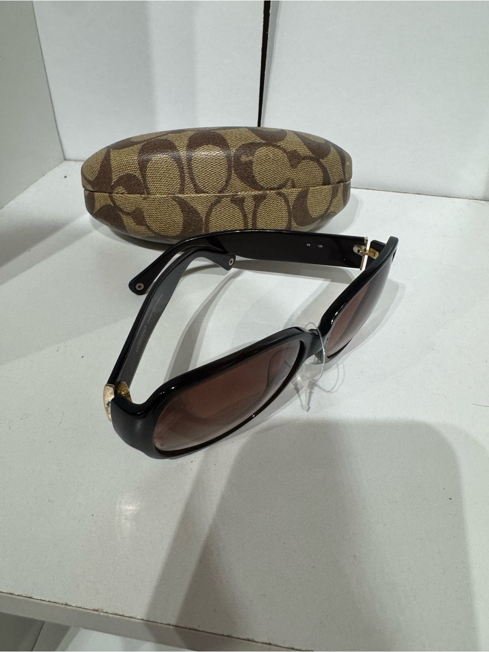 Coach Black Women's Sunglasses with Brown Gradient Lenses and Signature Case